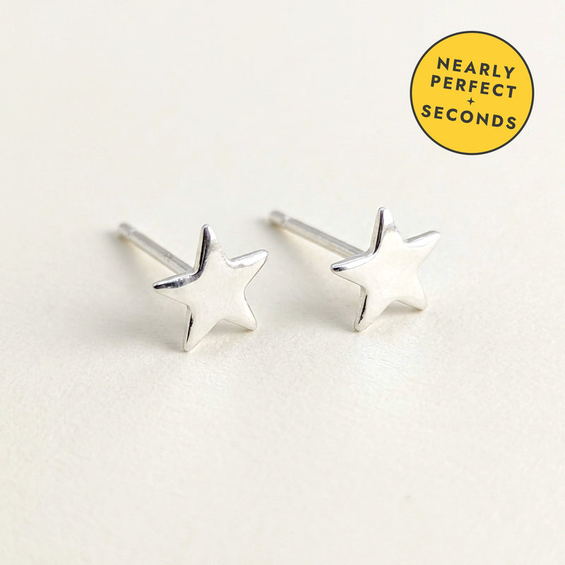 'Fallen Star' Sterling Silver Tiny Star Stud Earring — Seconds (nearly perfect seconds)