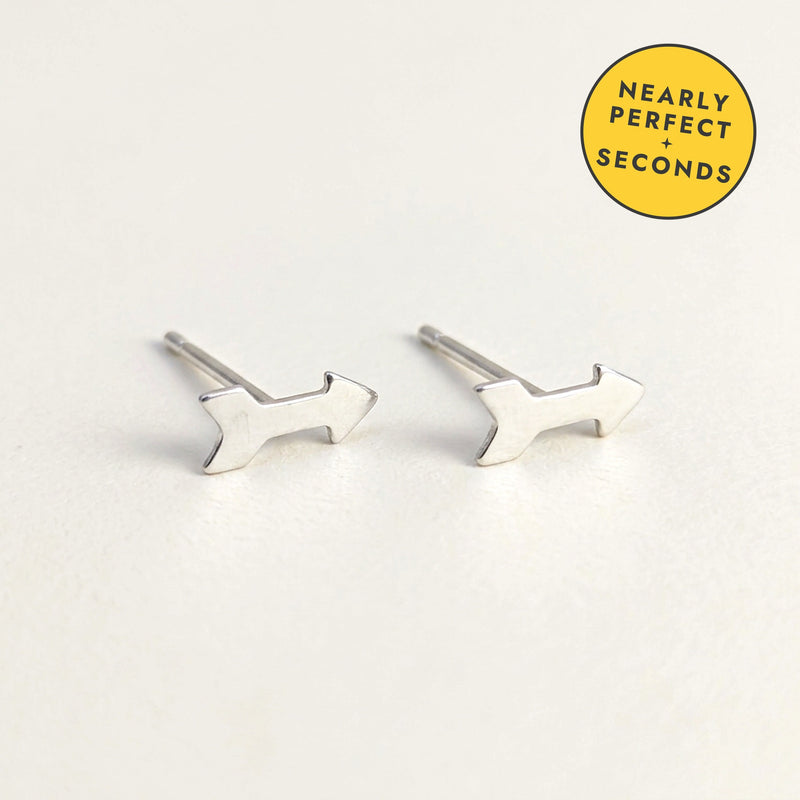 'Cupid' Sterling Silver Tiny Arrow Stud Earring — Seconds (nearly perfect seconds)