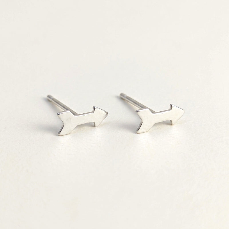 'Cupid' Sterling Silver Tiny Arrow Stud Earring