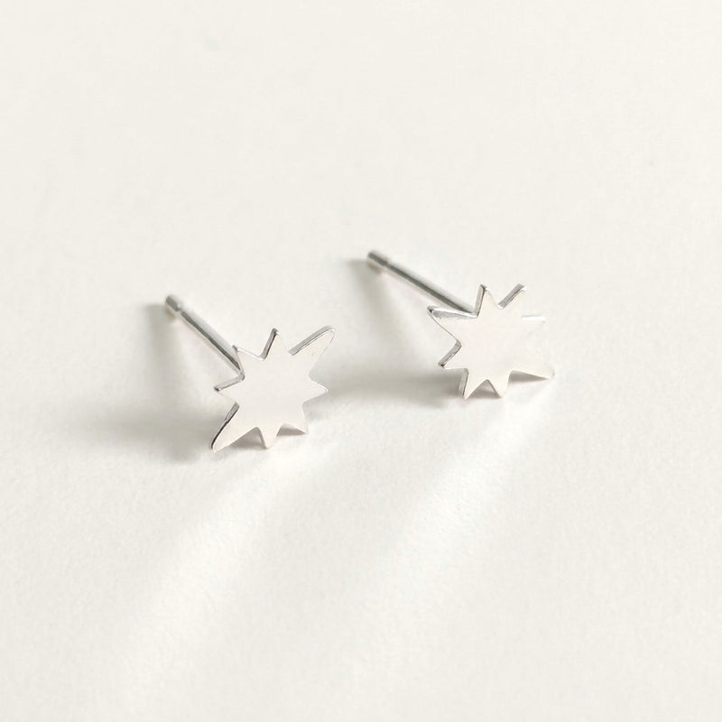 'North Star' Tiny Sterling Silver Stud