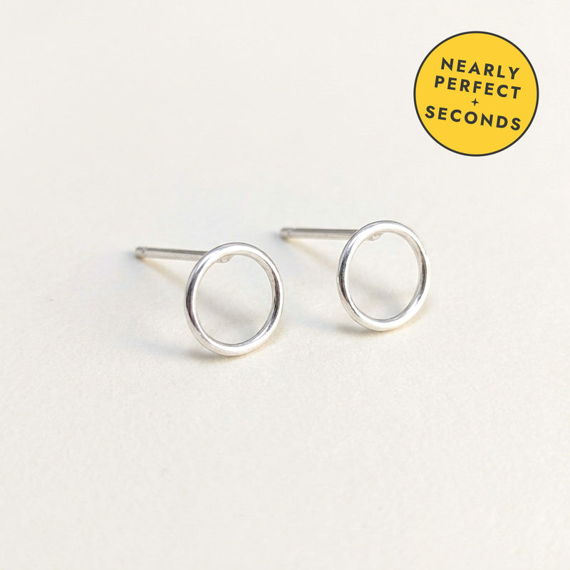 'Eclipse' Sterling Silver Tiny Circle Stud Earring — Seconds (nearly perfect seconds)