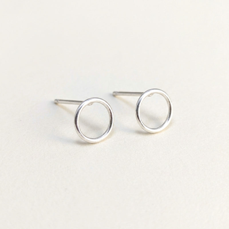 'Eclipse' Sterling Silver Tiny Circle Stud Earring