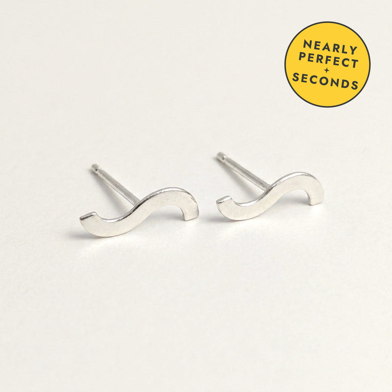 'River' Sterling Silver Curved Stud Earring — Seconds (nearly perfect seconds)