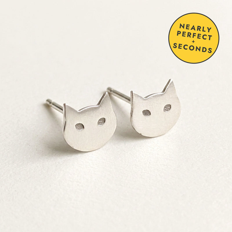 'Salem' Tiny Cat Silver Stud Earring — Seconds (nearly perfect seconds)