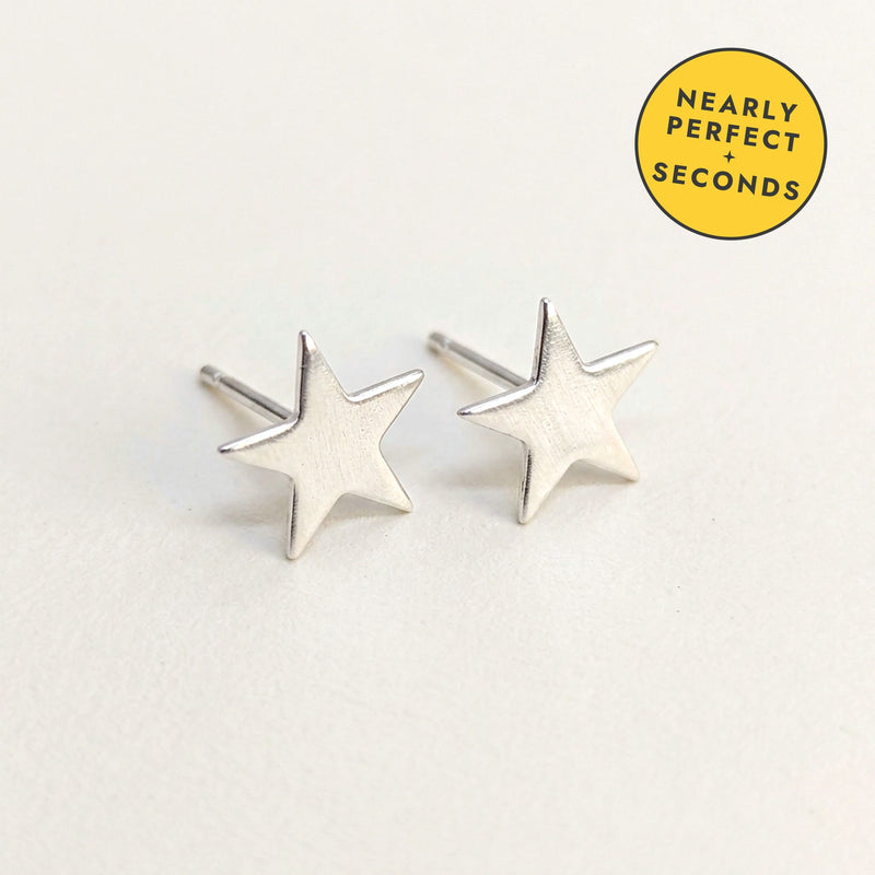 'Fallen Star' Sterling Silver Small Star Stud Earring — Seconds (nearly perfect seconds)