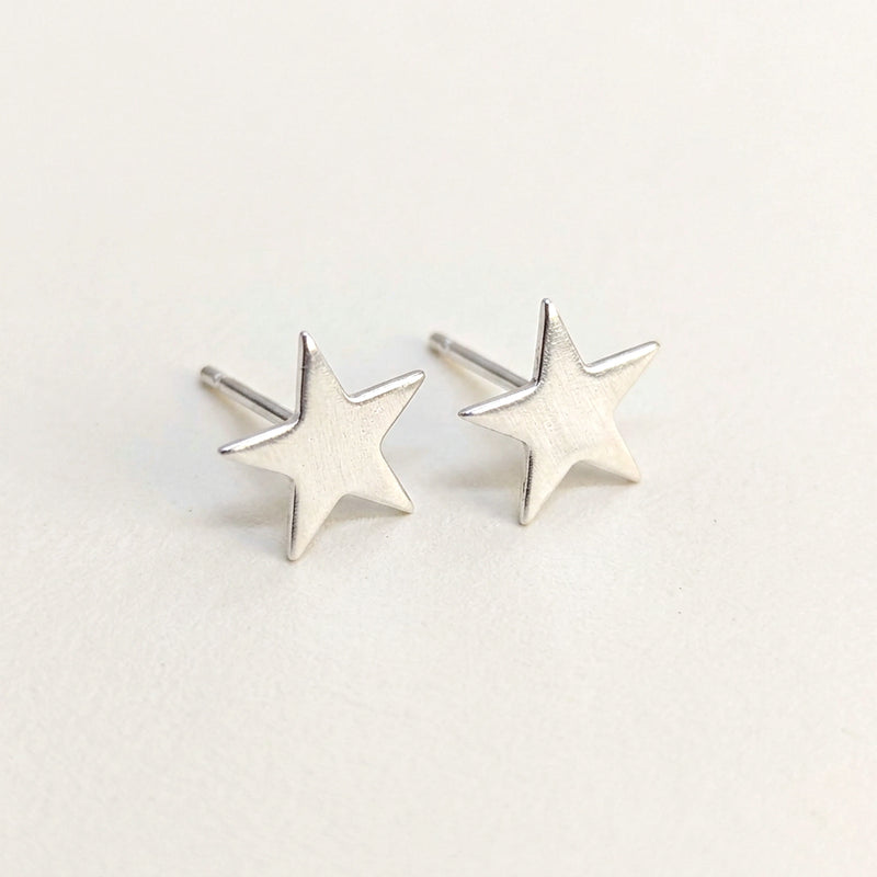 'Fallen Star' Sterling Silver Small Star Stud Earring