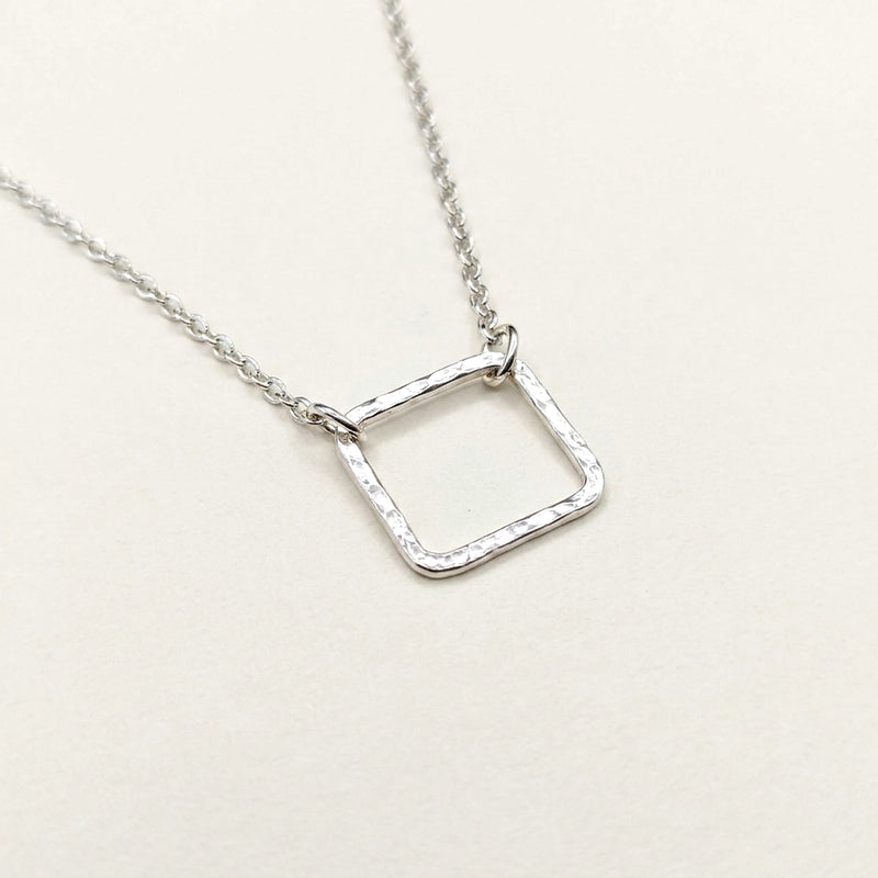 'Equal' Sterling Silver Square Pendant