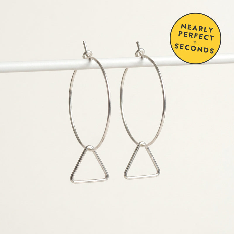 'Prism' Sterling Silver Large Triangle Hoop Earring — Seconds (nearly perfect seconds)