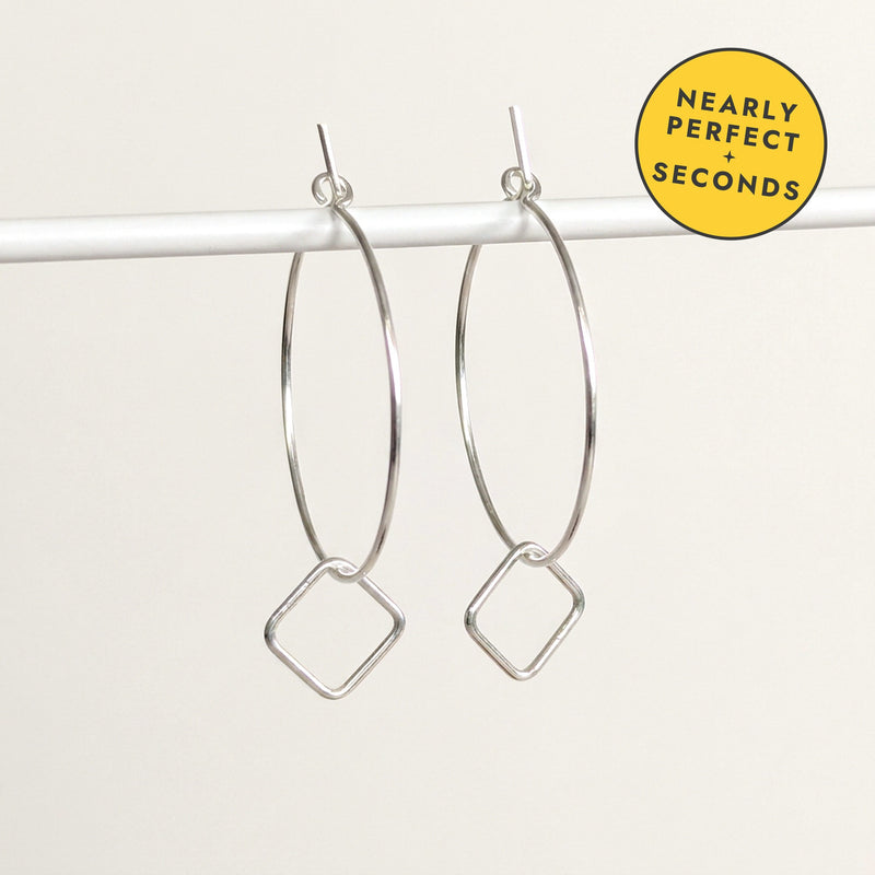 'Cubic' Sterling Silver Large Square Hoop Earring — Seconds (nearly perfect seconds)