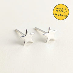 'Fallen Star' Sterling Silver Tiny Star Stud Earring — Seconds (nearly perfect seconds), view 1