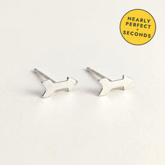 'Cupid' Sterling Silver Tiny Arrow Stud Earring — Seconds (nearly perfect seconds), view 1
