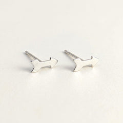 'Cupid' Sterling Silver Tiny Arrow Stud Earring, view 1