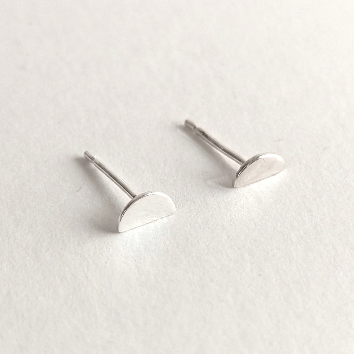 'Nyx' Sterling Silver Tiny Half Circle Stud Earring