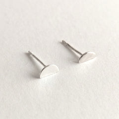 'Nyx' Sterling Silver Tiny Half Circle Stud Earring, view 1