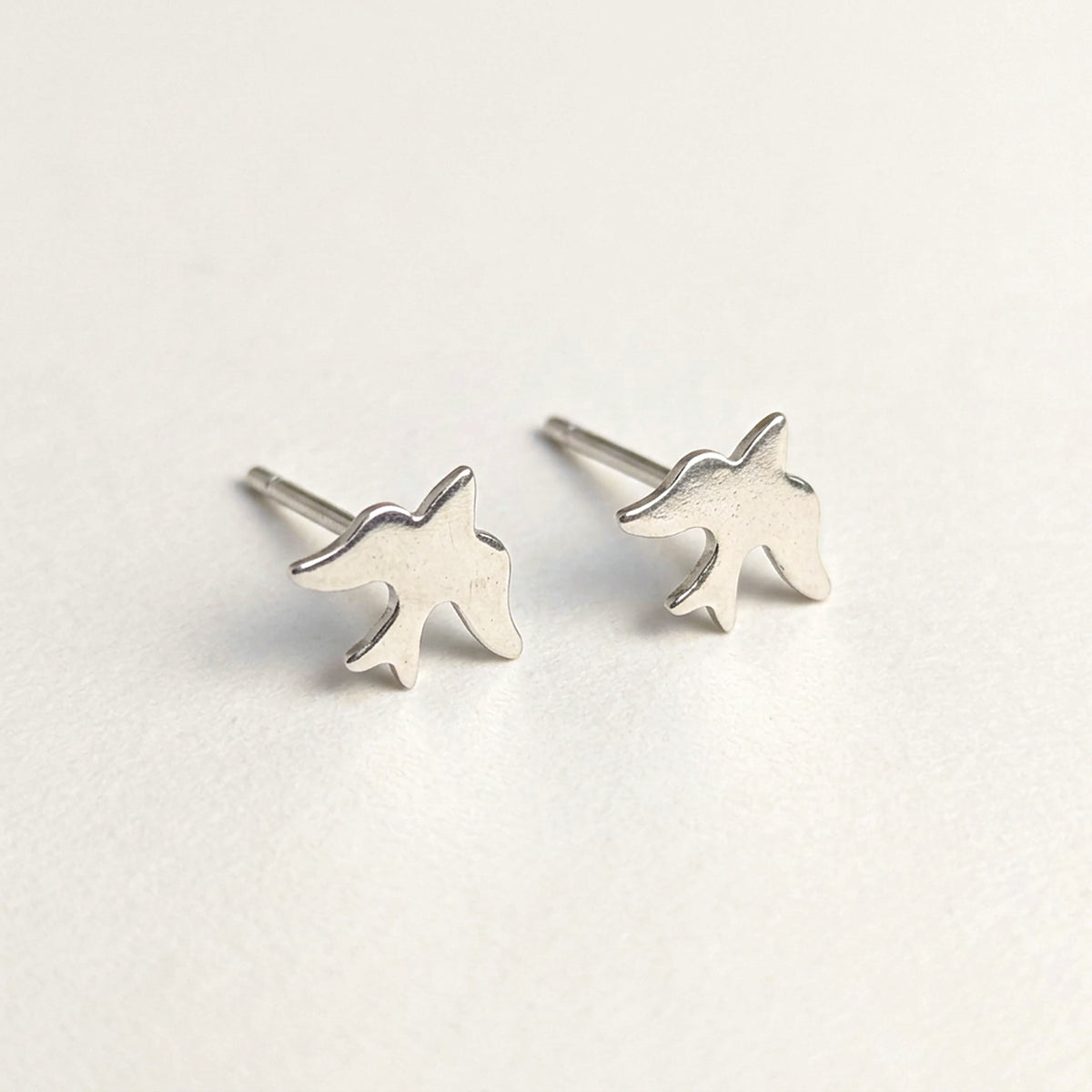 'Love Bird' Sterling Silver Tiny Bird Stud Earring