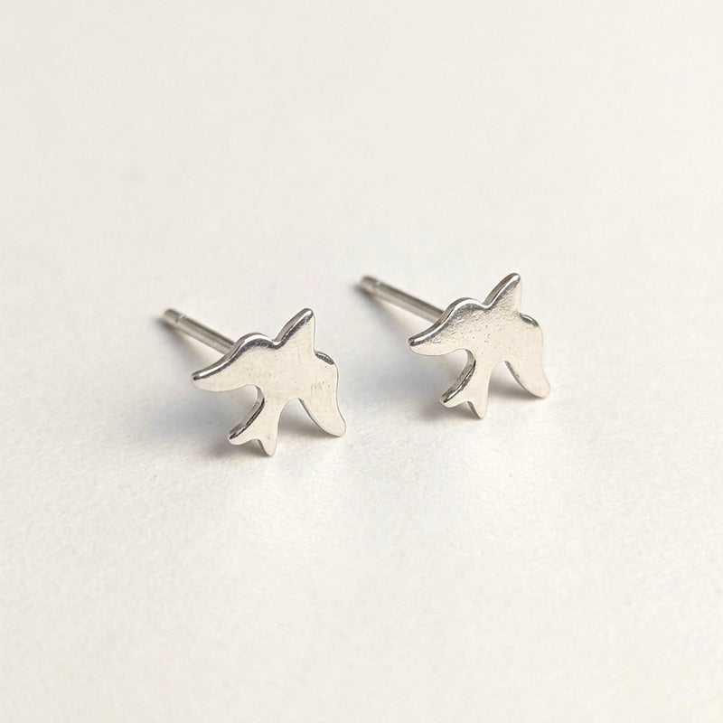 'Love Bird' Sterling Silver Tiny Bird Stud Earring