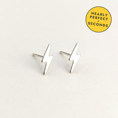 'Electra' Sterling Silver Tiny Lightning Stud Earring — Seconds (nearly perfect seconds), view 1