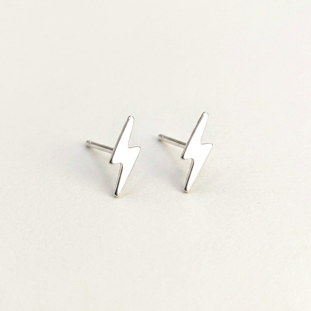 'Electra' Sterling Silver Tiny Lightning Stud Earring