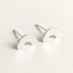'Somewhere' Sterling Silver Tiny Rainbow Stud Earring, view 1