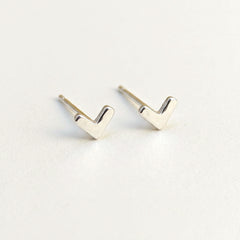 'Chevron' Sterling Silver Tiny Chevron Stud Earring, view 1