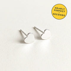 'Queen' Sterling Silver Tiny Heart Stud Earring — Seconds (nearly perfect seconds), view 1