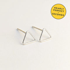'Tria' Sterling Silver Tiny Open Triangle Stud Earring — Seconds (nearly perfect seconds), view 1