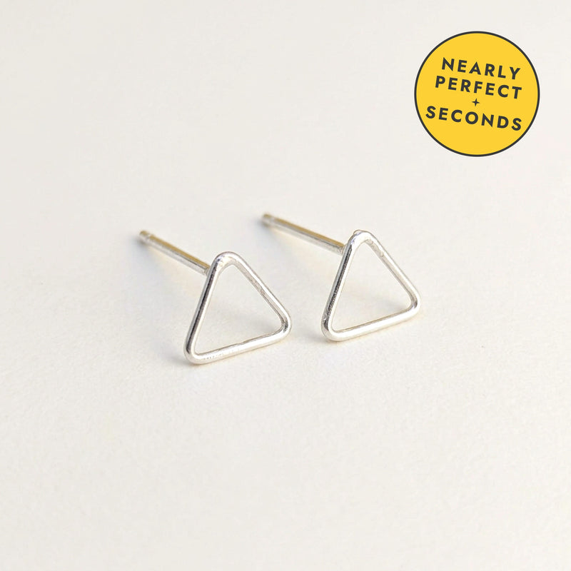 'Tria' Sterling Silver Tiny Open Triangle Stud Earring — Seconds (nearly perfect seconds)