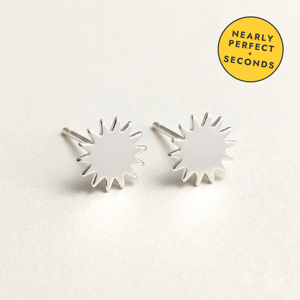 'My Sunshine' Sterling Silver Tiny Sun Stud Earring — Seconds (nearly perfect seconds)