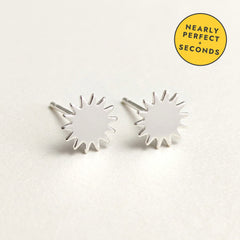 'My Sunshine' Sterling Silver Tiny Sun Stud Earring — Seconds (nearly perfect seconds), view 1