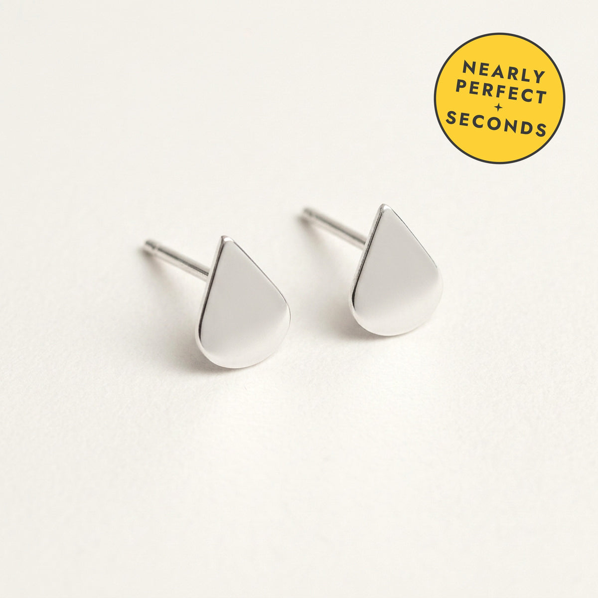 'Raindrop' Sterling Silver Raindrop Stud Earring — Seconds (nearly perfect seconds)