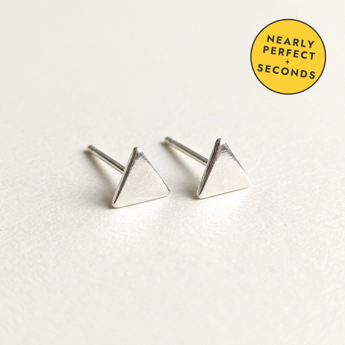 'Tria' Sterling Silver Solid Tiny Triangle Stud Earring — Seconds (nearly perfect seconds)