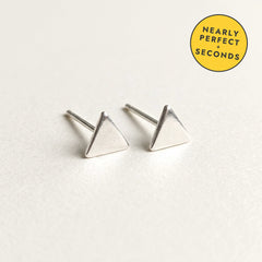'Tria' Sterling Silver Solid Tiny Triangle Stud Earring — Seconds (nearly perfect seconds), view 1