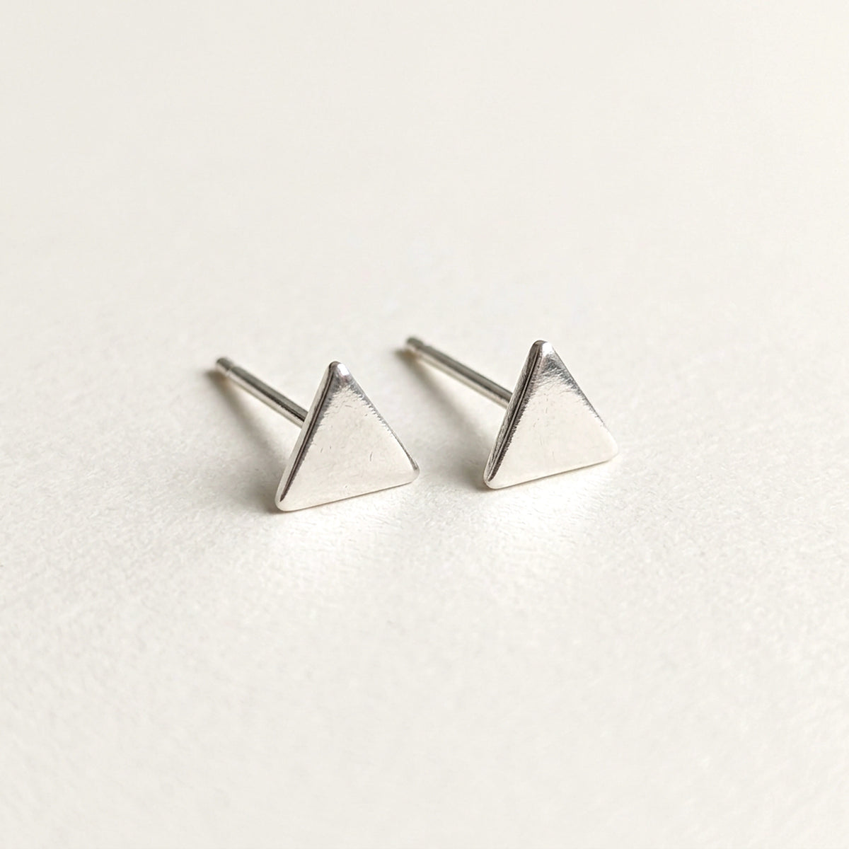 'Tria' Sterling Silver Solid Tiny Triangle Stud Earring
