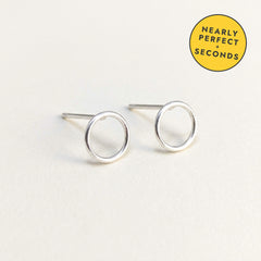 'Eclipse' Sterling Silver Tiny Circle Stud Earring — Seconds (nearly perfect seconds), view 1