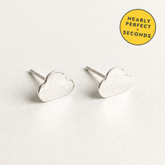 'Silver Lining' Sterling Silver Tiny Cloud Stud Earring — Seconds (nearly perfect seconds), view 1