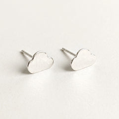 'Silver Lining' Sterling Silver Tiny Cloud Stud Earring, view 1