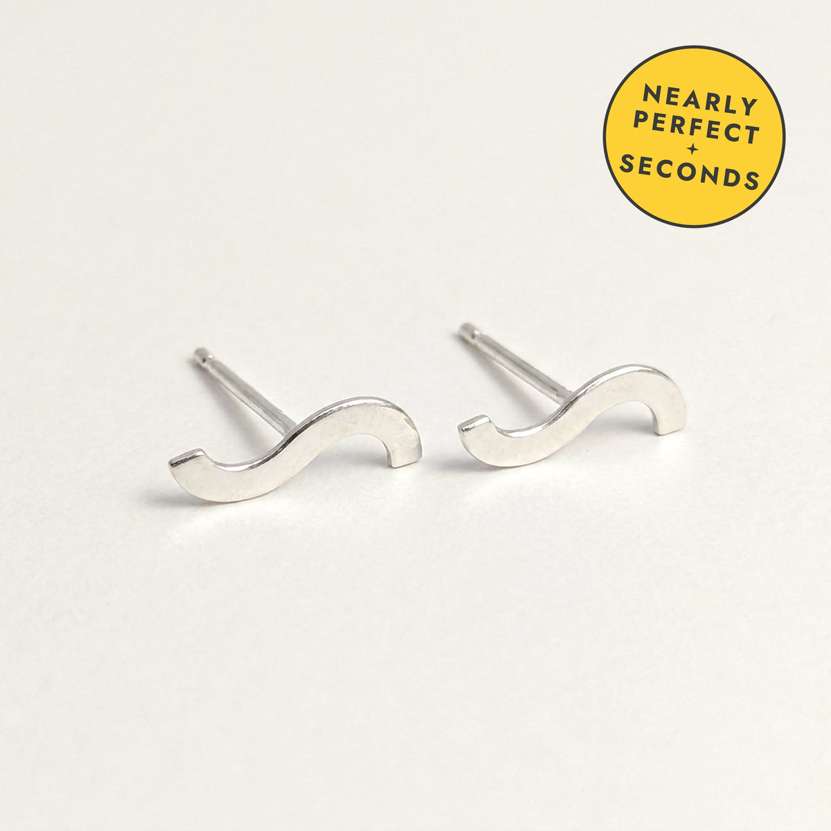 'River' Sterling Silver Curved Stud Earring — Seconds (nearly perfect seconds)