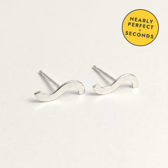 'River' Sterling Silver Curved Stud Earring — Seconds (nearly perfect seconds), view 1
