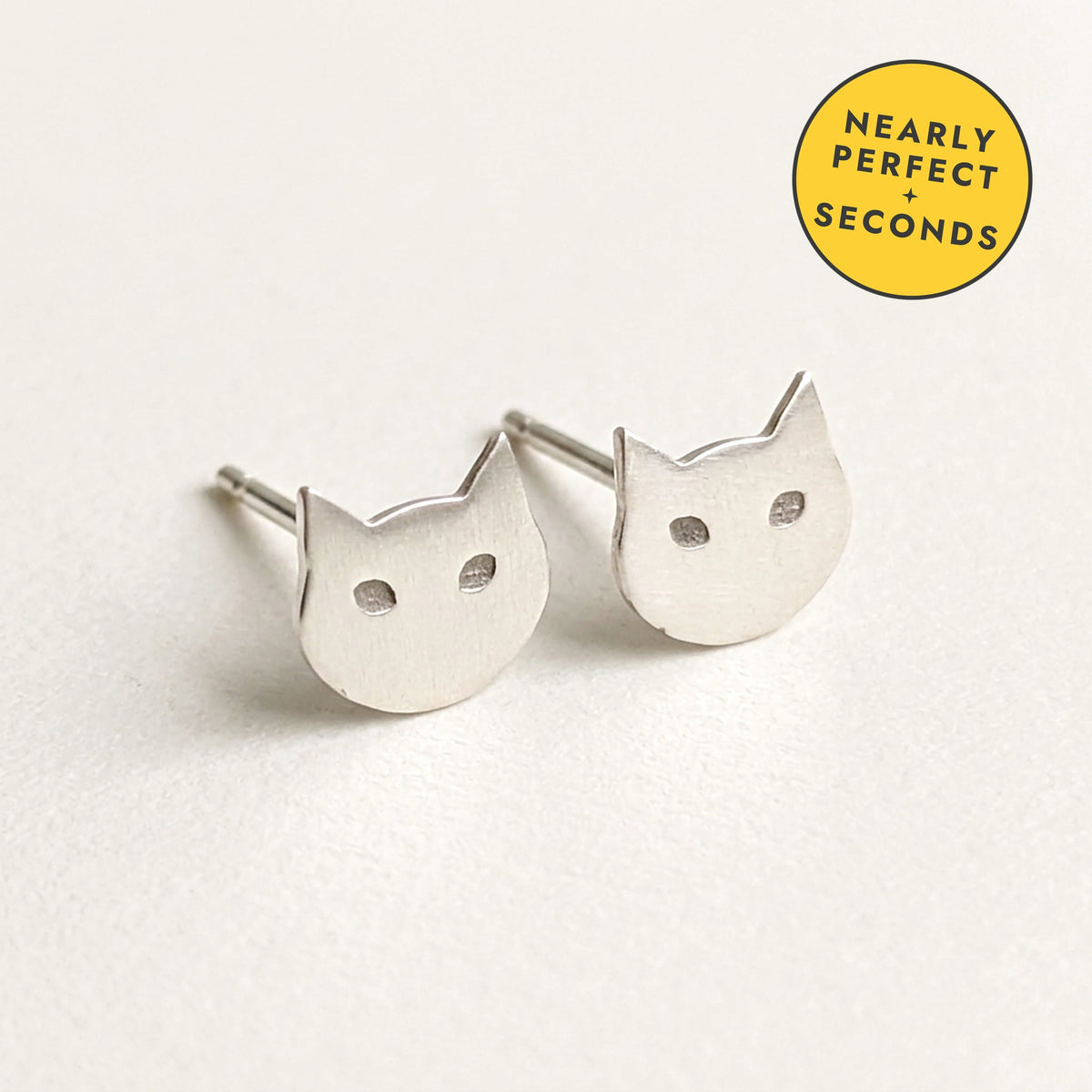'Salem' Tiny Cat Silver Stud Earring — Seconds (nearly perfect seconds)