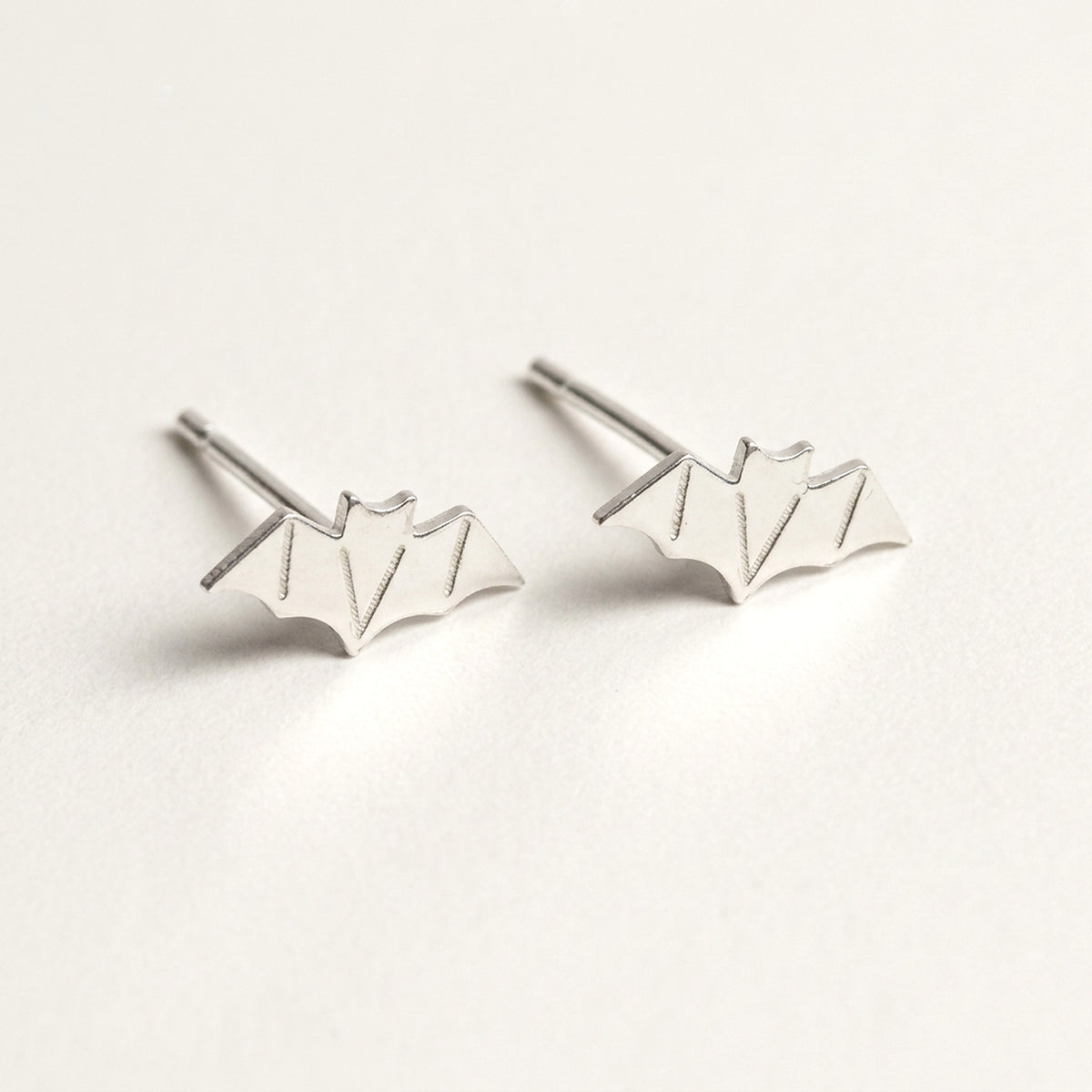 'Nocturna' Tiny Bat Sterling Silver Studs