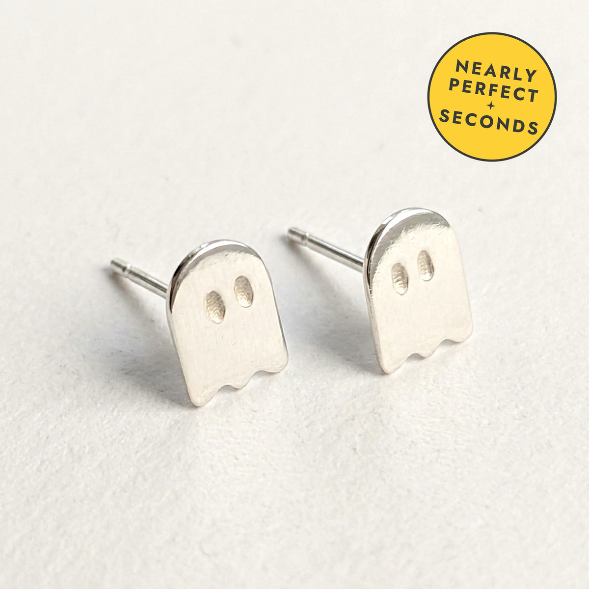 'Casper' Ghost Tiny Silver Stud — Seconds (nearly perfect seconds)
