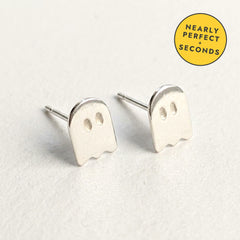 'Casper' Ghost Tiny Silver Stud — Seconds (nearly perfect seconds), view 1