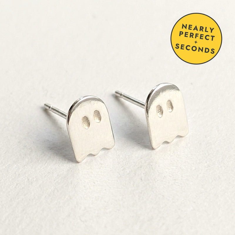 'Casper' Ghost Tiny Silver Stud — Seconds (nearly perfect seconds)