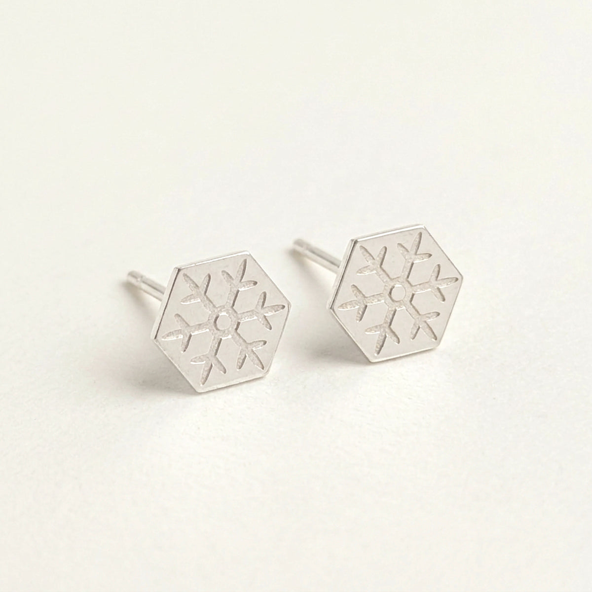 'Winter' Snowflake Silver Stud Earring