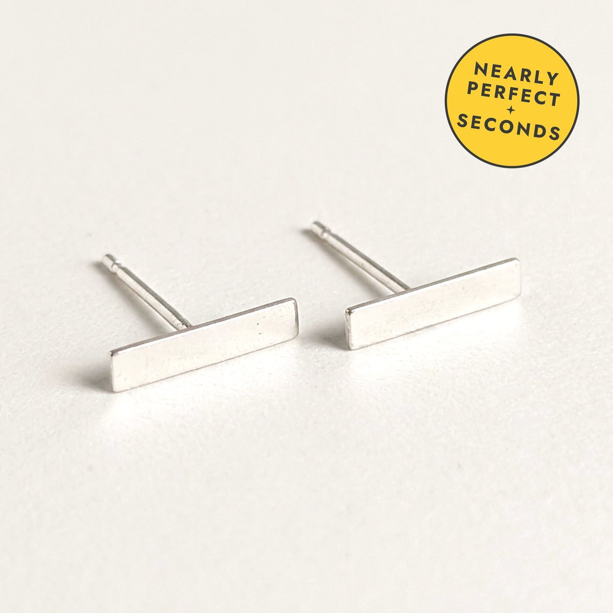 'Linear' Sterling Silver Rectangle Stud Earring — Seconds (nearly perfect seconds)