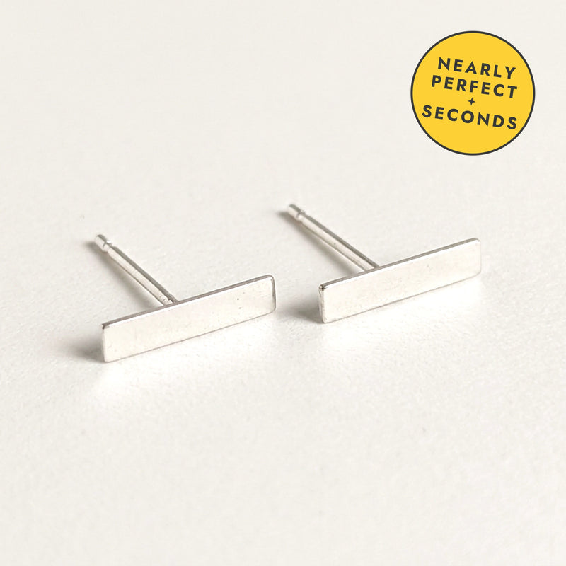 'Linear' Sterling Silver Rectangle Stud Earring — Seconds (nearly perfect seconds)