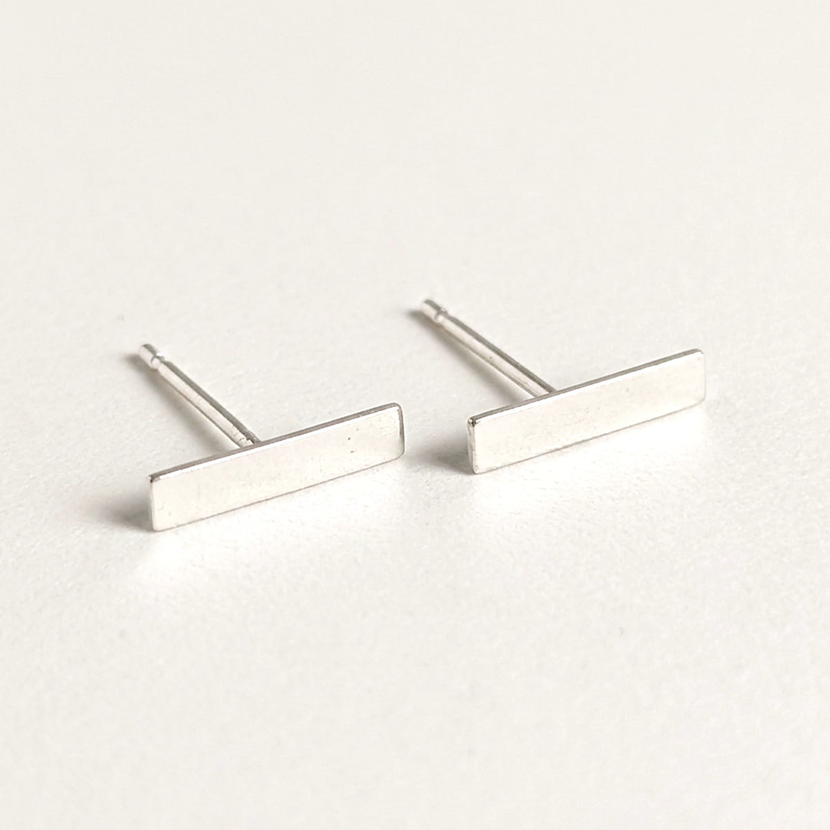 'Linear' Sterling Silver Rectangle Stud Earring