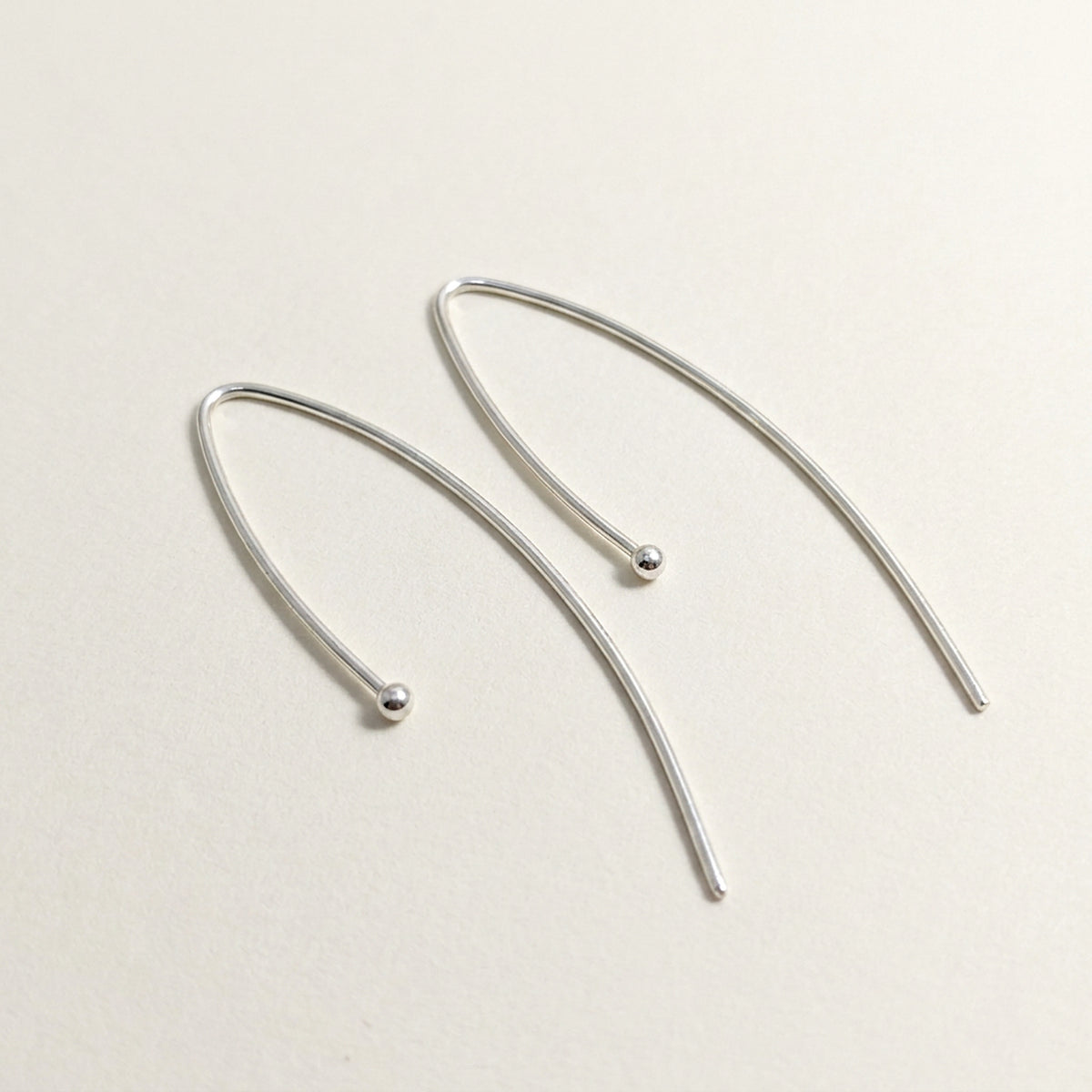 'Snow Drop' Sterling Silver Tiny Drop Threader Earring