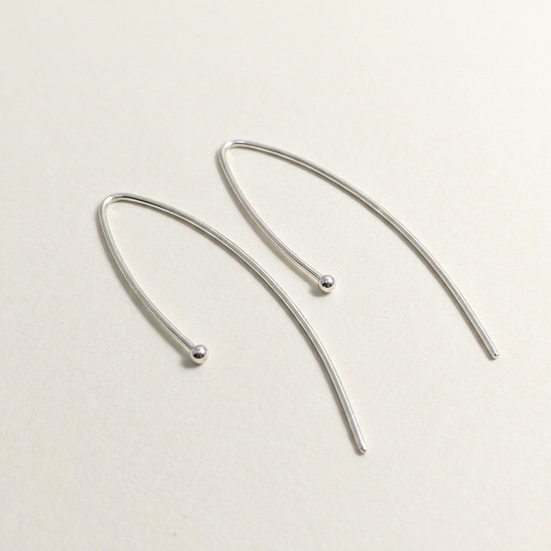 'Snow Drop' Sterling Silver Tiny Drop Threader Earring