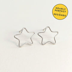 'Starlight' Sterling Silver Medium Star Stud Earring — Seconds (nearly perfect seconds), view 1